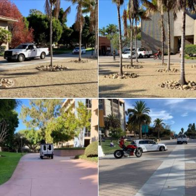 UCSB's walkways are indistinguishable from campus roadways: Photos taken on Wednesday, October 20, 2021