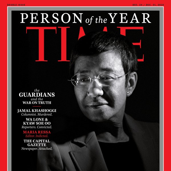 Maria Ressa (one of the two Nobel Peace Prize honorees for 2021) was Time magazine's Person of the Year for 2018