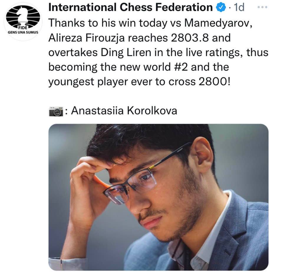 Chess prodigy: Alireza Firouzja, Iranian defector who now plays for France, climbs to #2 ranking in the world