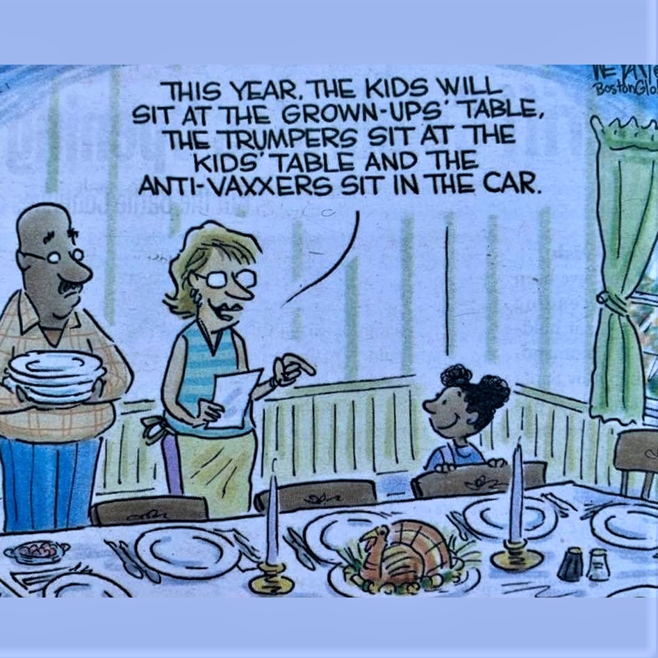 Cartoon: New seating arrangement for Thanksgiving dinner!