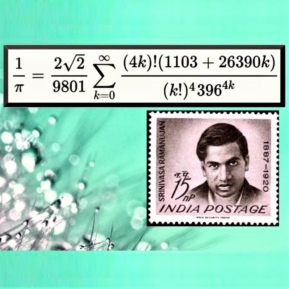 Another amazing formula for pi, due to Indian mathematician Srinivasa Ramanujan