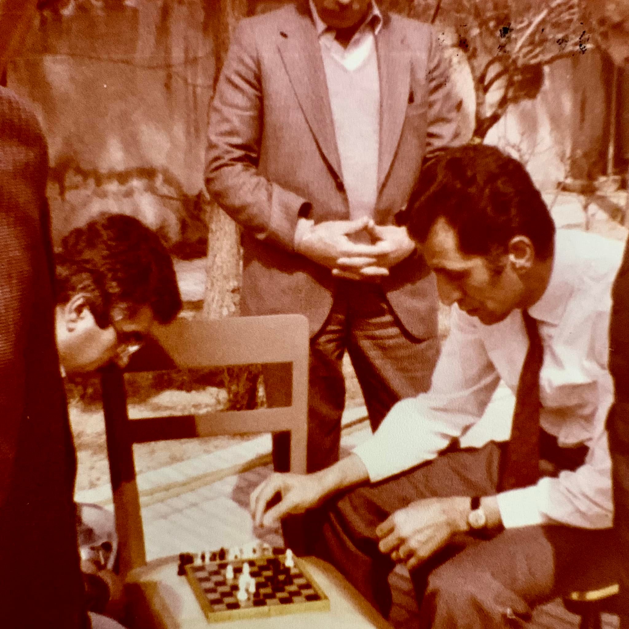 Playing chess with my uncle Farrokh in the early 1980s