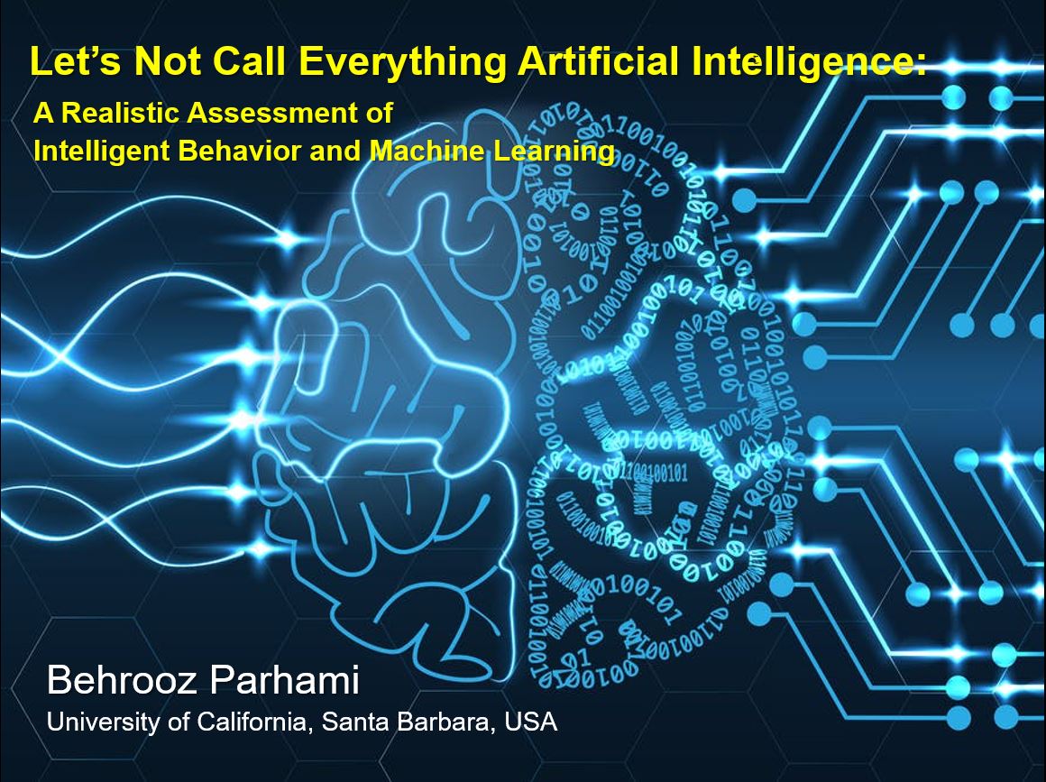 Behrooz Parhami's talk on AI & ML: Title slide