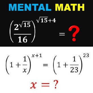 Math puzzles: Simplify the top expression and solve the bottom equation