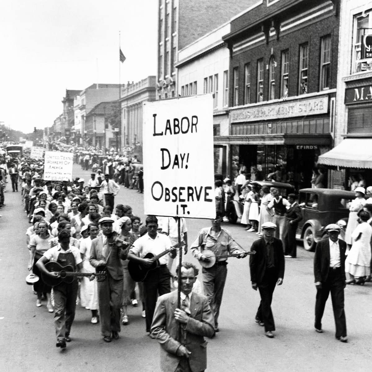 Happy US Labor Day: Street marchers demand that Labor Day be observed