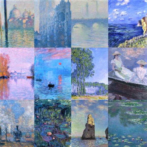 Claude Monet and his love for the color blue: Sample works