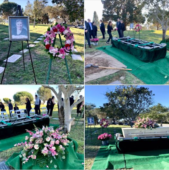 Yesterday's burial ceremonies for my mom at Santa Barbara Cemetery