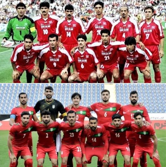 Iran's World Cup soccer team: 1998 vs. 2022. See if you can identify a major difference in appearance