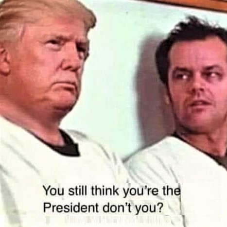 Meme: One flew over Mar-a-Lago (Jack Nicholson talking to Donald Trump)