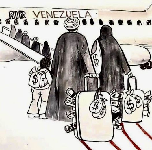 Cartoon: Iranian mullahs reportedly have their Venezuelan bank accounts and visas ready