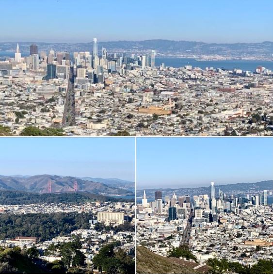 San Francisco's Twin Peaks Park: Views of downtown and Golden Gate Bridge