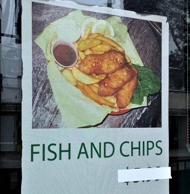 Outdated poster, or my fish (and chips) story