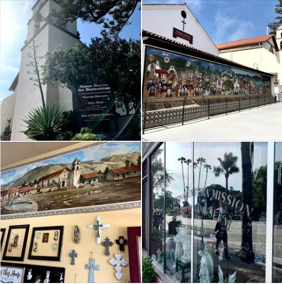 Shots of Ventura's Mission and its Gift Shop