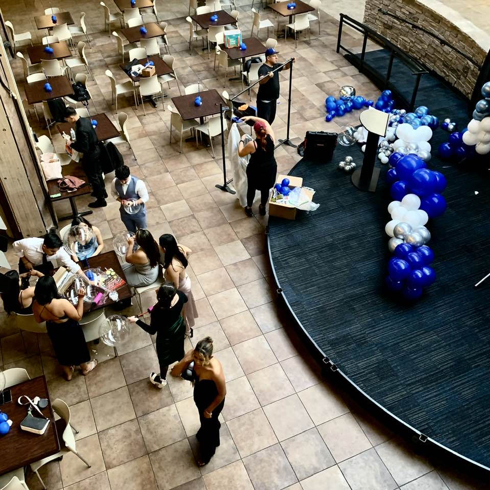 A couple of days ago, at UCSB's University Center: Preps for a party, likely graduation-related
