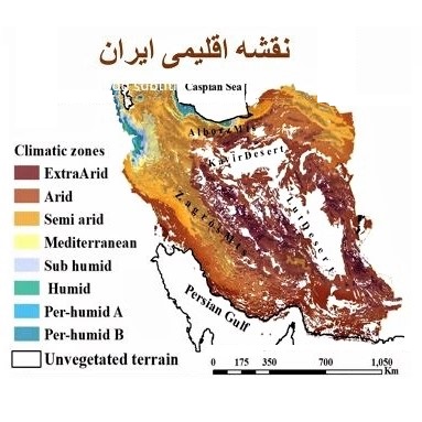 Talk about Iran's central wastelands and deserts: Iran's climatic map