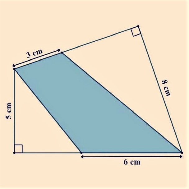 Simple math puzzle: Find the area of the blue quadrangle