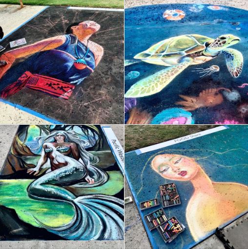 Stroll in Ventura Harbor Village: A few chalk paintings