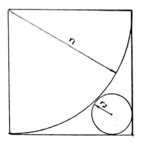 Math puzzle: In this diagram, the larger circle has radius 3 + 2 sqrt(2). Find the radius of the smaller circle.