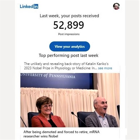 My recent posts on LinkedIn have been well-received