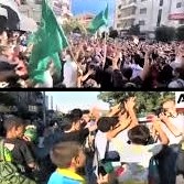 Celebrations in Gaza after October 7, 2023 (top), and after September 11, 2001 (bottom)