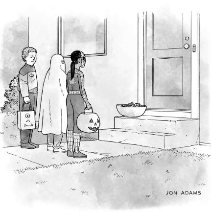New Yorker cartoon: Self-checkout comes to trick-or-treating