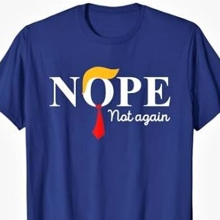 Brilliant T-shirt design: Nope, Not Again