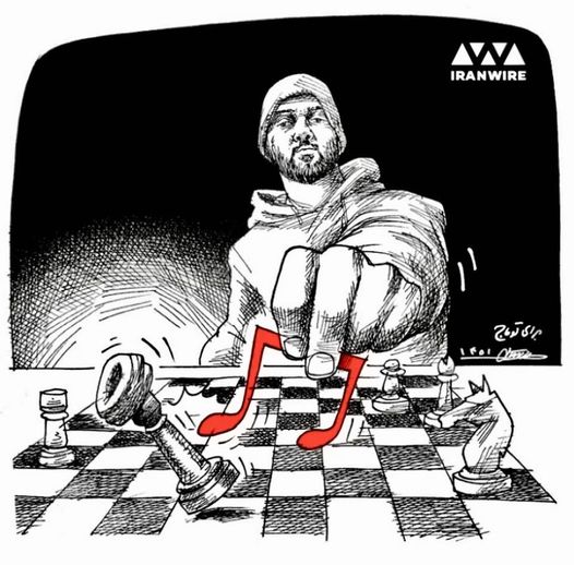 IranWire cartoon: Iranian rapper Toomaj Salehi has been re-arrested with new charges, after a short period of release on bail