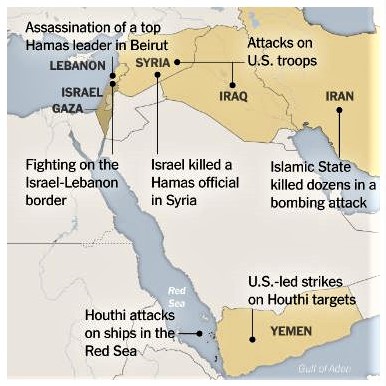 How war is spreading in the Middle East: New York Times infographic