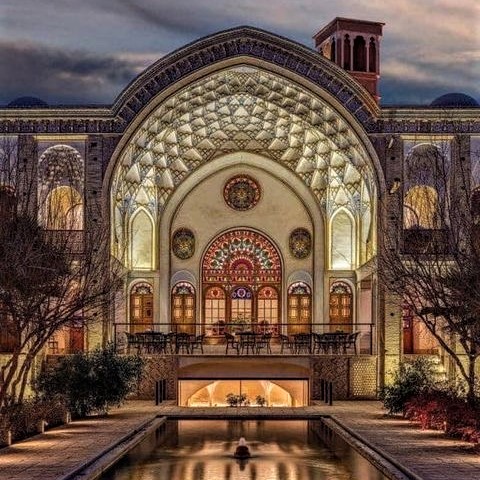 Iranian architecture: The Ameri-ha Historical House, Kashan, Iran, was built in the second half of the 18th century